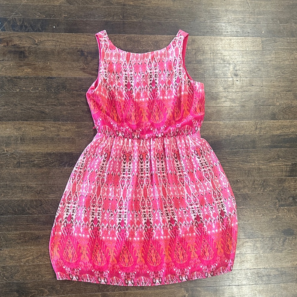 Dress Barn Pink Patterned Mini Dress Size